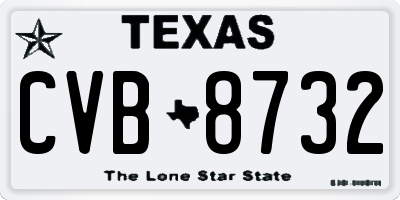 TX license plate CVB8732