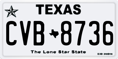 TX license plate CVB8736
