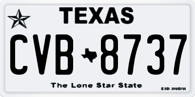 TX license plate CVB8737