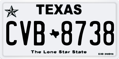 TX license plate CVB8738