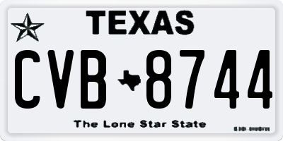 TX license plate CVB8744