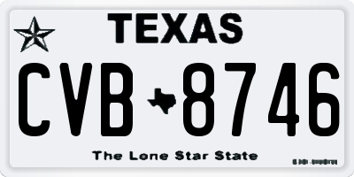TX license plate CVB8746