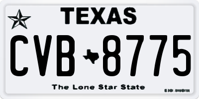 TX license plate CVB8775