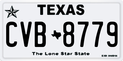 TX license plate CVB8779