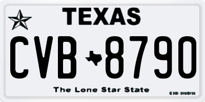 TX license plate CVB8790