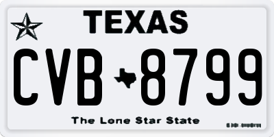 TX license plate CVB8799