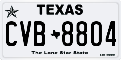 TX license plate CVB8804