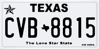 TX license plate CVB8815