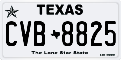 TX license plate CVB8825