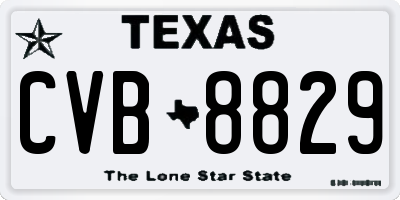 TX license plate CVB8829