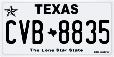 TX license plate CVB8835