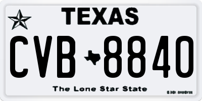 TX license plate CVB8840