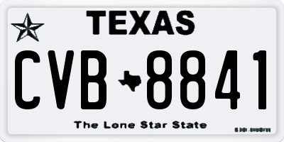 TX license plate CVB8841