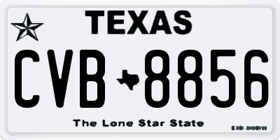 TX license plate CVB8856