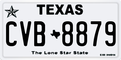 TX license plate CVB8879