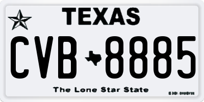TX license plate CVB8885