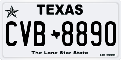 TX license plate CVB8890