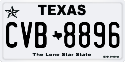 TX license plate CVB8896