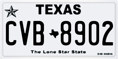 TX license plate CVB8902