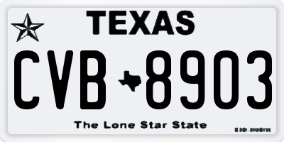 TX license plate CVB8903