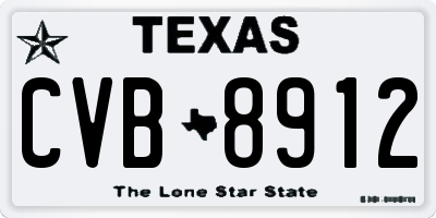 TX license plate CVB8912