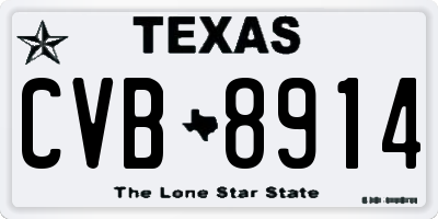 TX license plate CVB8914
