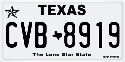 TX license plate CVB8919
