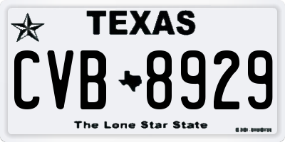 TX license plate CVB8929