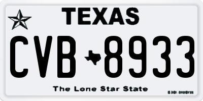 TX license plate CVB8933