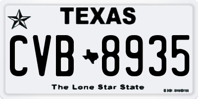 TX license plate CVB8935