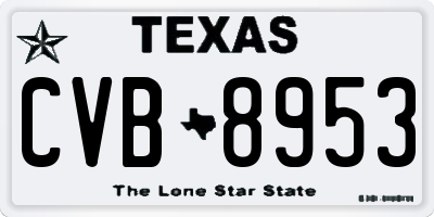 TX license plate CVB8953
