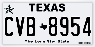 TX license plate CVB8954