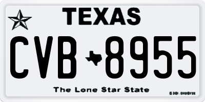 TX license plate CVB8955