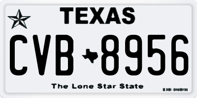 TX license plate CVB8956