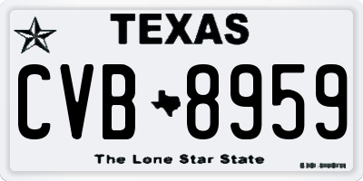 TX license plate CVB8959