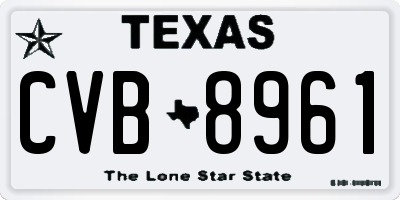 TX license plate CVB8961