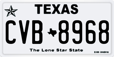 TX license plate CVB8968