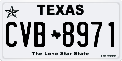 TX license plate CVB8971