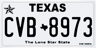 TX license plate CVB8973