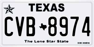 TX license plate CVB8974