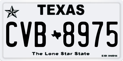 TX license plate CVB8975