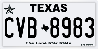 TX license plate CVB8983