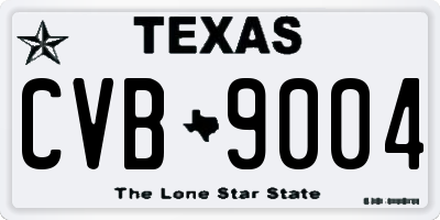 TX license plate CVB9004