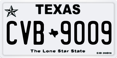 TX license plate CVB9009