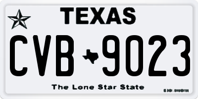 TX license plate CVB9023