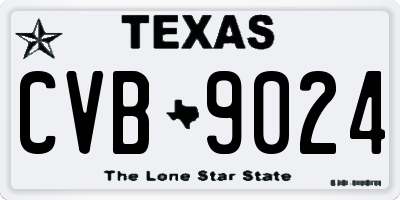 TX license plate CVB9024