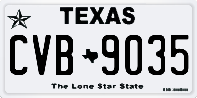 TX license plate CVB9035