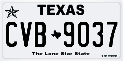 TX license plate CVB9037