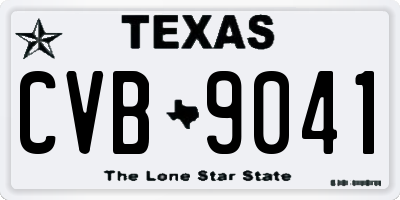 TX license plate CVB9041