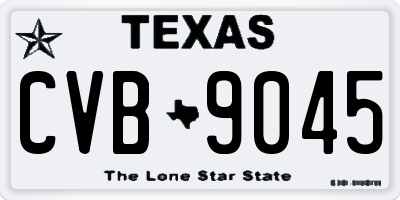 TX license plate CVB9045